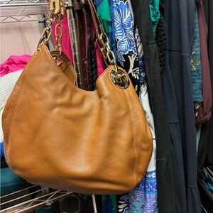 Michael Kors Brown Leather Hobo Bag